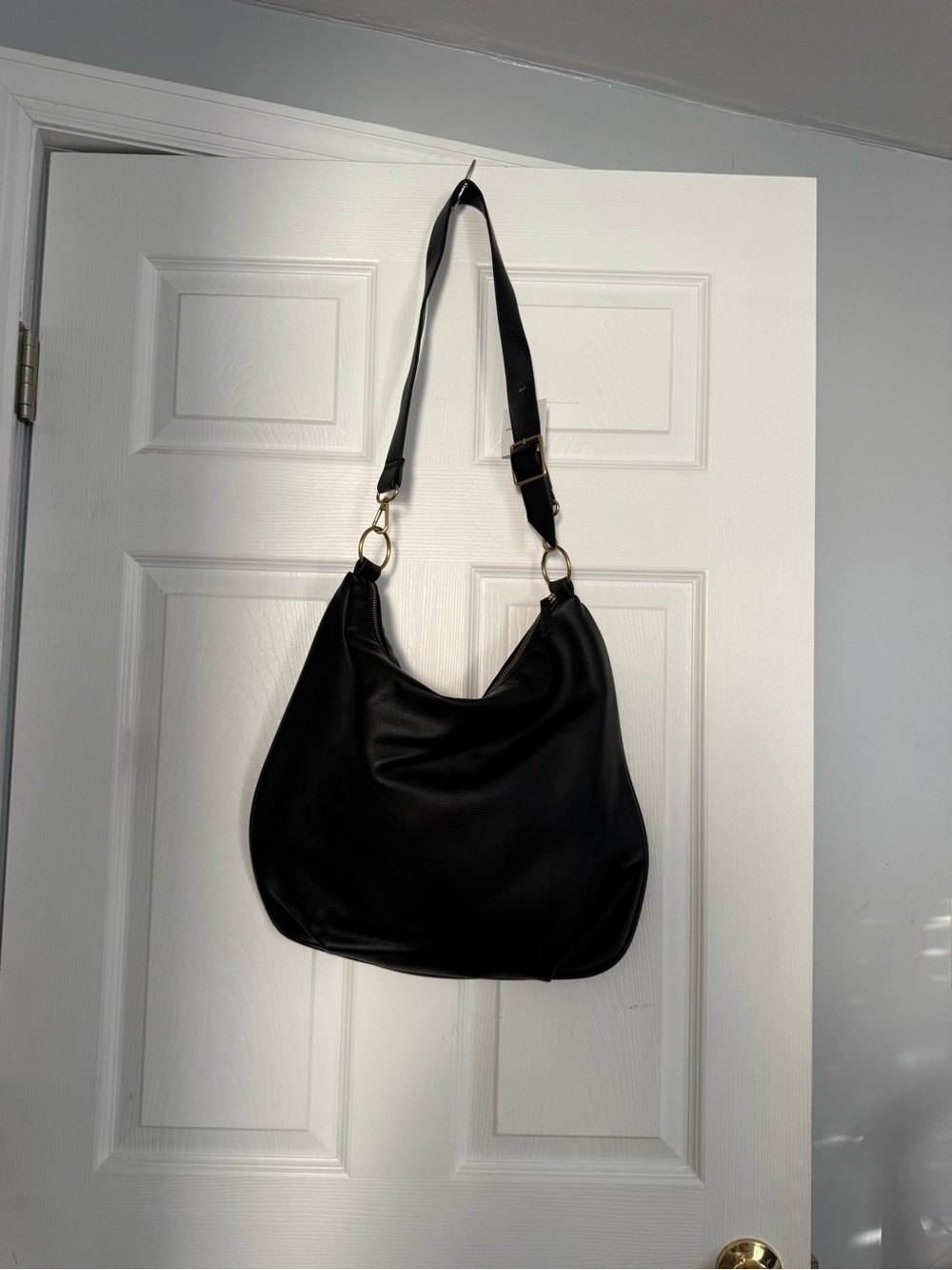 American Eagle Outfitters Black Hobo Bag with Gold Hardware